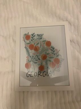 Georgia Peach Art Print in White Frame